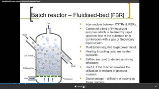 Types of reactors for immobilised enzymes [upl. by Hazmah]