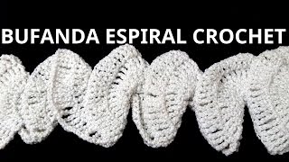 Como hacer una BUFANDA Espiral en tejido crochet o ganchillo tutorial paso a paso Moda a Crochet [upl. by Adnoyek]