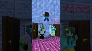 Funny video Herobrine knock door team Zombie part 3  Baby zombie minecraft shorts [upl. by Lajes722]