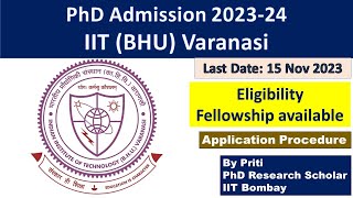 IIT BHU PhD Admission 2023  PhD Admission 2023 [upl. by Proudman]