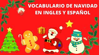 VOCABULARIO DE NAVIDAD EN INGLÉS Y ESPAÑOL PARA NIÑOS [upl. by Eelirem]