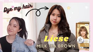 Dye my hair at home with Liese Milk Tea Brown color gone wrong [upl. by Eleynad888]