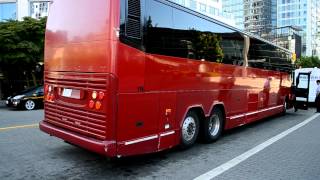 Prevost H345 using and lowering Tag axle [upl. by Puduns]