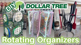 Three ROTATING ORGANIZERS  Dollar Tree DIY  MakeIt Monday  Ep3 [upl. by Annaerb]