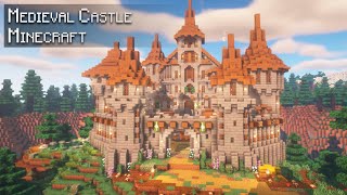 Minecraft How to build a Medieval Castle in the Mountains  Tutorial [upl. by Netsreik]