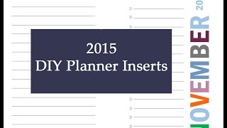 2015 Planner Inserts for Franklin Covey and Filofax [upl. by Aikkin627]