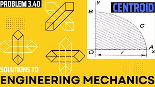 Engineering Mechanics Problem 340 Timoshenko Centroid circle quadrant quadrant of circle [upl. by Waxler]