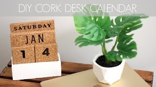 DIY CORK DESK CALENDAR  Desk and Office Organization [upl. by Elehcin]