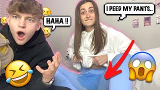 I PEED MYSELF PRANK ON BOYFRIEND CUTE REACTION [upl. by Oelgnaed]