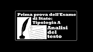 Tema Maturità analisi del testo letterario tipologia A [upl. by Eilssel]