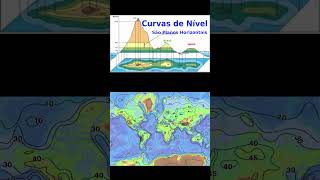 Curvas de nível Mapa topográfico Crosta terrestre [upl. by Page]