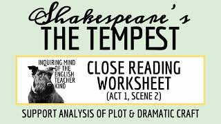 The Tempest Act 1 Scene 2 Close Reading Analysis Worksheet for High School [upl. by Dreher]