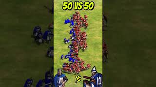 50 Elite Teutonic Knights vs 50 Elite Leitis AoE2 Shorts [upl. by Ragland]