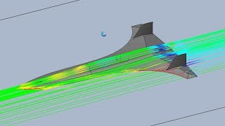 SolidWorks Flow Simulation  Heavy Spaceplane Low AOA Glide Simulation [upl. by Strohbehn]