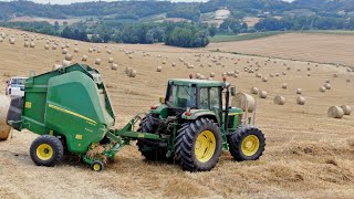 John Deere 6910  6430  V461M  Vanara  Pressatura paglia [upl. by Aryk]