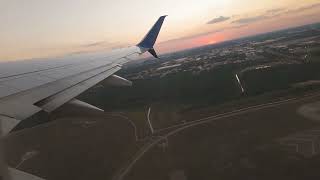 Boeing 737  Takeoff at Sunset from Houston Intercontinental AirPort Passenger Window View [upl. by Nudnarb]