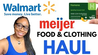 FREE HUMAMA SPENDING ACCOUNT VISA CARD  WALMART amp MEIJER GROCERIES amp CLOTHING HAUL LOL [upl. by Myrt440]