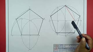 EL TRAZADO DE PENTÁGONO DADO EL LADO E INSCRITO EN UNA CIRCUNFERENCIA [upl. by Blanding]