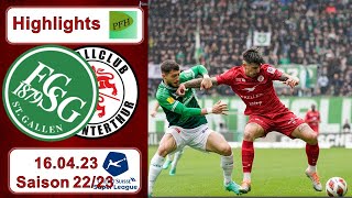 Highlights FC StGallen vs FC Winterthur 16042023 [upl. by Idissac]