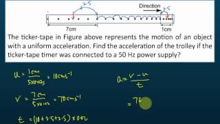 Finding Acceleration from Ticker Tape Example  Part 1  Force and Motion [upl. by Etnoed]