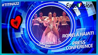 LIVE FROM TURIN  EUROVISION 2022  RONELA HAJATI PRESS CONFERENCE 4 MAY 2022 [upl. by Brnaby]