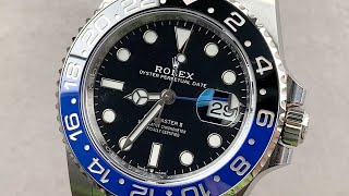 2021 Rolex GMTMaster II Batman Oyster Bracelet 126710BLNR Rolex Watch Review [upl. by Yard]