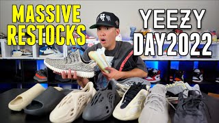 YEEZY DAY 2022 CRAZY RESTOCKS amp HOW TO COP  TURTLE DOVE amp CORE RED V2 RETURNS [upl. by Necyla]