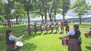 Uddingston Strathclyde pipe band drum corp warm ups  Scottish championship 2024 [upl. by Ahsikit]