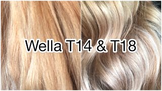 WELLA TONER T14 amp T18  TONING MY HAIR [upl. by Kilmarx]