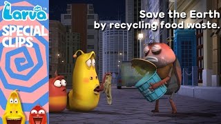 Official Recycling Food Waste  Special Videos by Animation LARVA [upl. by Elleinaj]