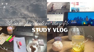 Study vlog🍵5am morning studyingexercise coffee how i stay motivated  boosting energy levels 🐾 [upl. by Nicolle]