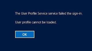 user profile service failed the login user profile cannot be loaded fix provlem win 10 [upl. by Aiek]