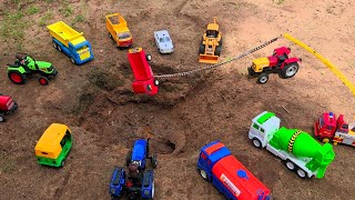 Muddy auto rickshaw Tractor Jump River JCB Mud Trap Jump River Crane Water Jump River [upl. by Dupin727]