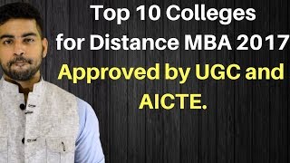 Top 10 College for Distance MBA in INDIA  Top 10 Open MBA College Top Correspondence MBA College [upl. by Robbins172]