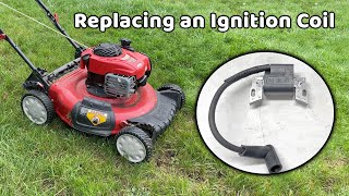 Replacing the Ignition Coil on a Troy Bilt Lawnmower [upl. by Yenterb]