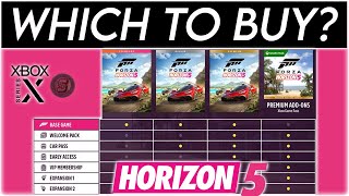 BEFORE YOU BUY Forza Horizon 5 PREMIUMDELUXESTANDARD Editions Comparison FH5 Car Pass  Expansions [upl. by Valentin623]