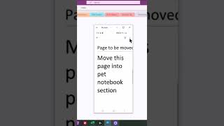 OneNote Android App  Move or copy page  Mobile app update  Organizing OneNote pages  short [upl. by Gosnell]