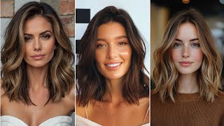 Top Shoulder Length Hairstyles Highlighted Bob With Waves haircut Chic Stacked Bob Haircuts [upl. by Samled]