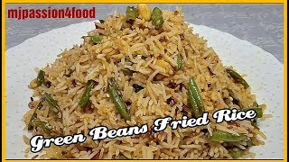 Green Beans Fried Rice  French Beans Rice Recipe How to make fried rice Quick Lunch Box recipe [upl. by Aicittel95]