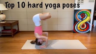 Top 10 hardest yoga poses with names 🧘‍♀️ 5 min Advanced yoga asanas with transitions [upl. by Monreal]