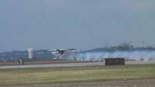 Warren Pietsch ClippedWing Taylorcraft Takeoff at the Randolph AFB Airshow 2009 [upl. by Alket]