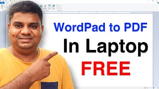 How to Convert WordPad to PDF in Laptop   BEST METHOD [upl. by Haerb]