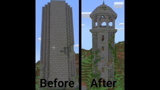 Building My Ruined Tower  Minecraft Speed Build [upl. by Ahsaercal]