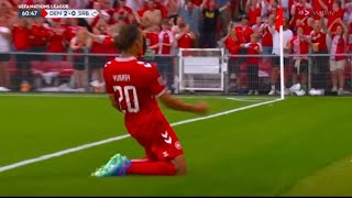 Yussuf Poulsen Bicycle kick Goal Denmark vs Serbia 20 All Goals and Extended Highlights [upl. by Sherar85]