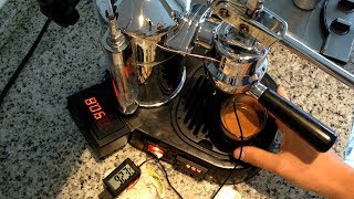 PID temperature controlled La Pavoni lever espresso coffee machine 92°C double shot [upl. by Nachison49]