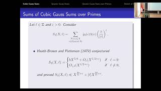 Quartic Gauss sums over primes [upl. by Bartko]