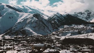 Snowy Mountain Villages of Kazbegi Georgia  Winter Ambience 4K Relaxing for Sleep  Ambient Worlds [upl. by Alrak]