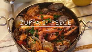 How to make Italian seafood stew quotzuppa di pescequot  Capri Inspired [upl. by Mosi]