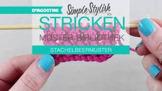 Simple Stylish StrickenTutorial Musterbibliothek 80 Stachelbeermuster [upl. by Archangel]