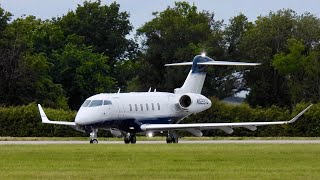 Silver Air Bombardier Challenger 350 N522AD at Cambridge [upl. by Chellman]